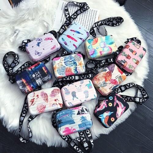 New Personality Shoulder Clutch Mini Square Box Bag Cartoon Color Lovely Crossbody Bags Women Handbag Sac A Main