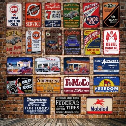 [ DecorMan ] ROCKET Motor Oil GULF Freedom TIN SIGN Custom wholesale Mural Paintings Bar PUB Decor LT-1866