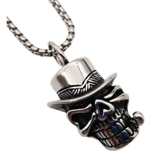 Skeleton pendant necklace skulls captain pirate style for mens punk hip hop necklace chokers necklace jewelry necklace CAGF0053