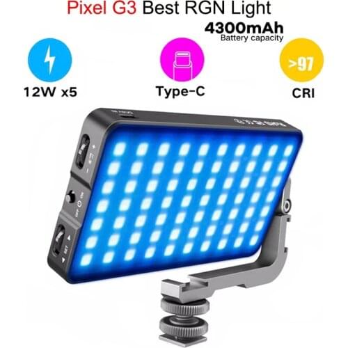 Pixel G3 RGB Video Light With Integrated Tilt Bracket PK Pixel G1S Godox Aputure For Youtube Tiktok Live Photography Studio Lamp