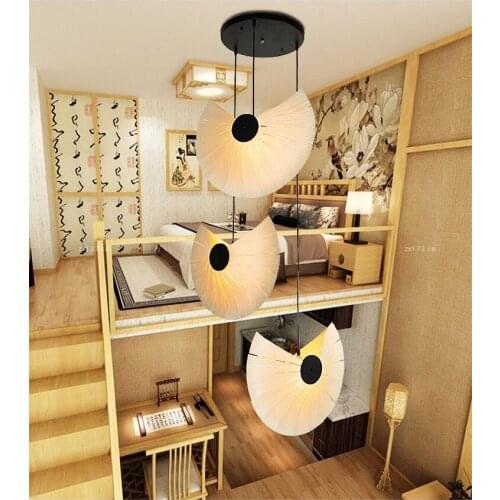 Southeast Asia Chinese Style Wooden Veneer Pendant Lights Living Room Restaurant Lamp Dining Room Hanging Lights lampen