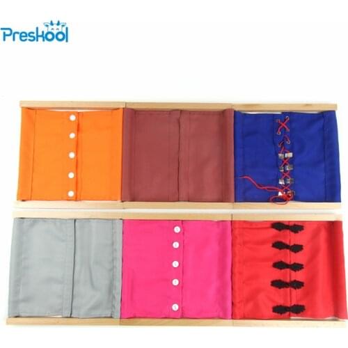 Montessori Toy Baby Dressing Frame 6 Pcs Practical Life Teaching Learning Educational Preschool Training Brinquedos Juguets