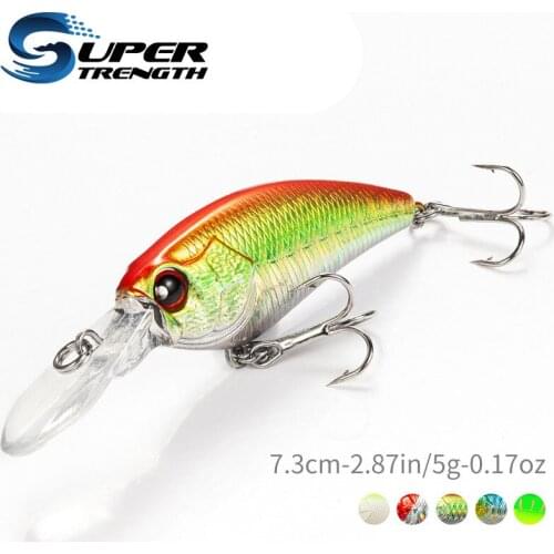 Super-strength floating minnow fishing lure 73mm/5g hard lure swimbait fishing bait for fishing 5 colors 3d eyes