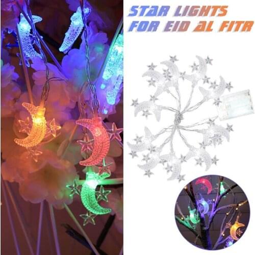 LED Fairy String Light Eid Mubarak Ramadan Moon Islam Muslim Hanging Decor Star Moon Festival Party Decor Light