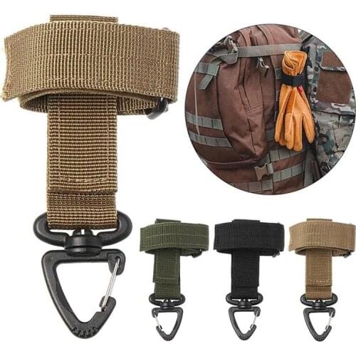 1Pc Multi-Purpose Backpack Buckle Tactical Webbing Belt Carabiner Clip Glove Storage Hook Outdoor Anti-Lost Camping Hanging Buck