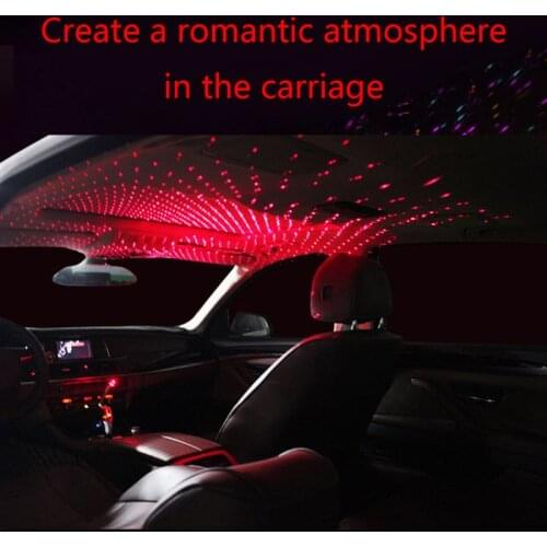 USB Car Accessories Interior Atmosphere Star Sky Lamp Ambient Star Night Lights B36B