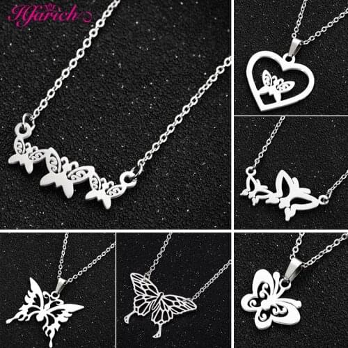 Gold Silver Color Chain Butterfly Pendant Choker Necklace Women Statement Collares Bohemia Beach Jewelry Gift Collier Cheap