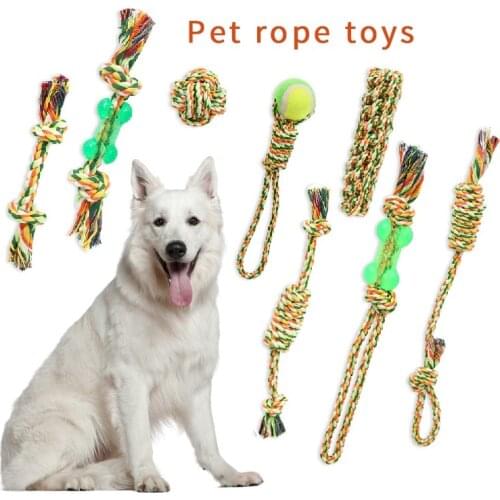Pet Dog Chew Toy Braided Cotton Rope Puppy Bite-Resistant Molars Teeth Cleaning Toy for Small Medium Large Dogs Accessories