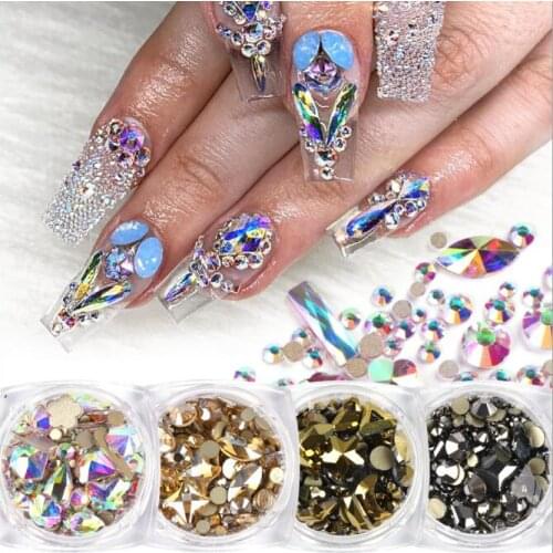 20Set/Lot 100Pcs/Set New York Storm Bright Black Nail Diamond Flat Shaped Hot Bottom Drill Paste Rhinestones Decorations HA2259