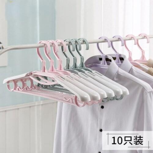 40cm 10 pcs/lot Size Adjustable Wide Shoulder Seamless Adult Coat Hanger Nodic Style Plastic Clothes Hangers Clothing Drying Rac