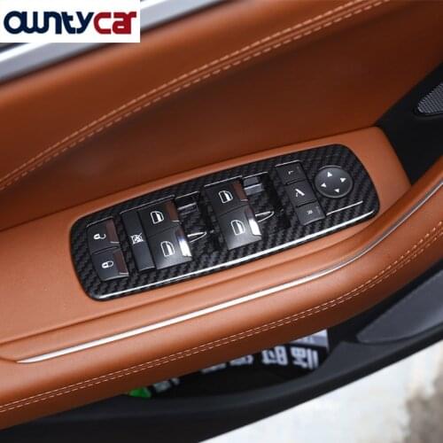 ABS Carbon Fiber Glass Lifter Decorative Cover Trim Fit For Maserati Ghibli 2014-2017 LEVANTE 2016 2017 Quattroporte 2013-2017