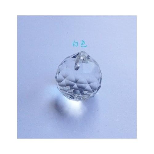 Free shipping 10pcs/lot 30mm white Crystal lighting accessories Partition door curtain material diy crystal beads pendant