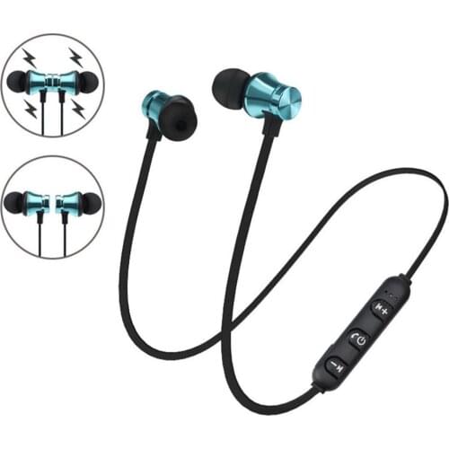 Wireless Bluetooth 4.2 Headphones Sports Neckband Magnetic Earphones Stereo Earbuds Music Metal Headset With Mic For Xiaomi