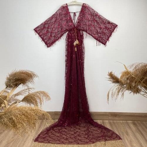 Sparkly Sequence Maternity or Non Maternity Dress for Photo Shoot V-neck Party Evening Gown Shooting Prom Dresses