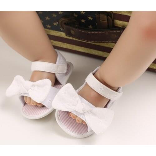 Bobora Baby Girls Soft Sandals Toddler Princess Summer Sandals Bowknot Flat Prewalker Newborn Light Baby Sneaker Shoes