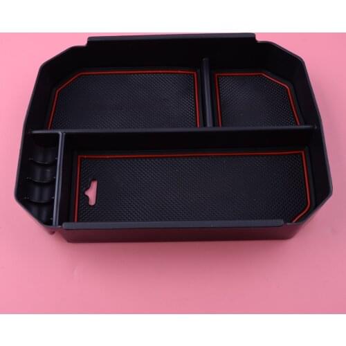 DWCX Black Center Console Armrest Storage Box Organizer Pallet Tray Fit For Toyota Highlander 2016 2017 2018 2019