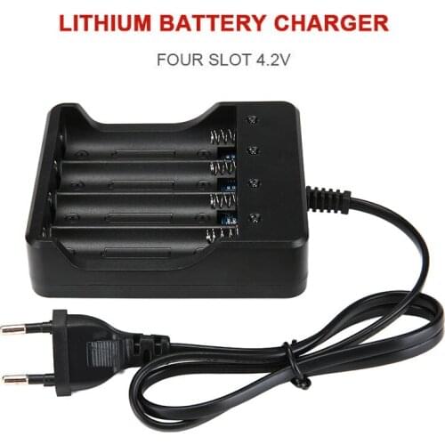 For Rechargeable 18650 Lithium Batteries 1pc Black High Quality DC 4.2V Charging Intelligent 4 Slots Battery Charger