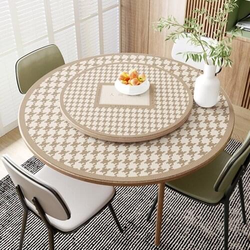 Double Layer Soft Leather Silicone Round Table Mat Coffee Table Cover Multi-purpose Furniture Protective Cover Tablecloth