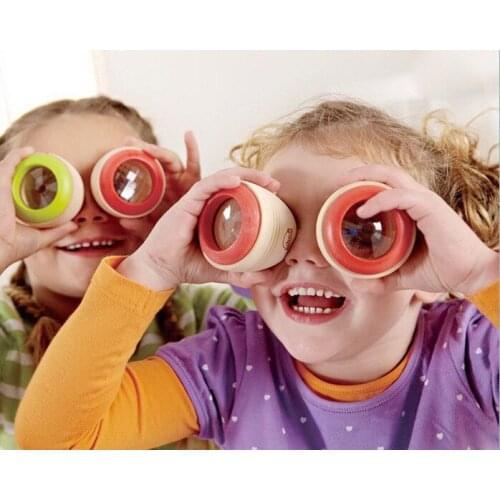 Export to Germany Wooden Magical Kaleidoscope Bee Eye Effect Polygon Mirror to Observe the Traditional Nostalgic Toys