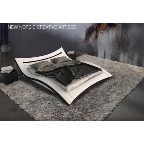 Europe and America Genuine leather bed frame Modern Soft Beds Home Bedroom Furniture cama muebles de dormitorio / camas quarto