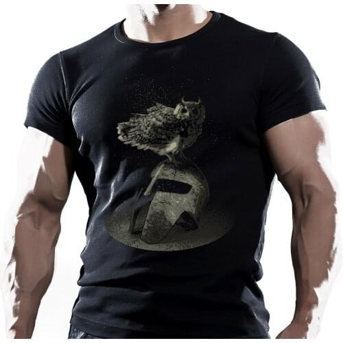 Spartan Helmet Owl MMA Bodybuilding Gym Motivation Training T-Shirt. Summer Cotton O-Neck Short Sleeve Mens T Shirt New S-3XL