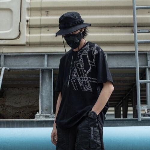 The croxx cotton T-shirt 1/4 left upper side print techwear aesthetic streetwear punk