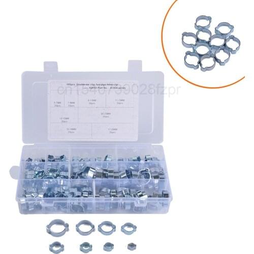 Hot Pin 160 Is Only Equipped with 8 Specifications of Galvanized Double Ear Clamp, Fuel Pipe Hose Clamp / Liquid Pipe Connector