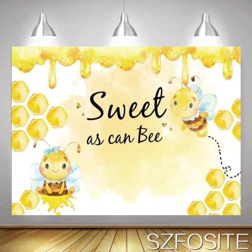 Hard-Working Little Bees Gathering Nectar Sweet Backdrop Child Party Table Decoration Photography Photo Baby Custom Background