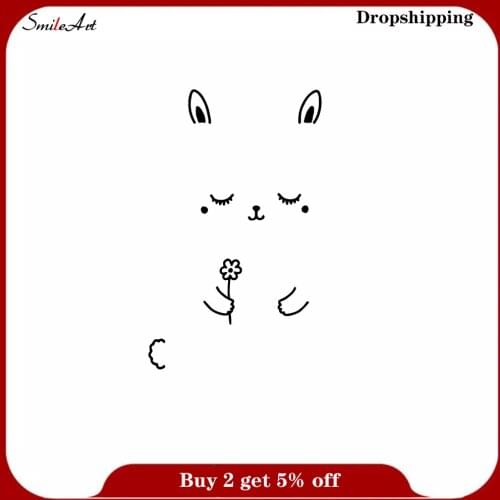 Classic rabbit Wall Stickers Vinyl Waterproof Home Decoration Accessories Pvc Wall Decals Decoration Accessories