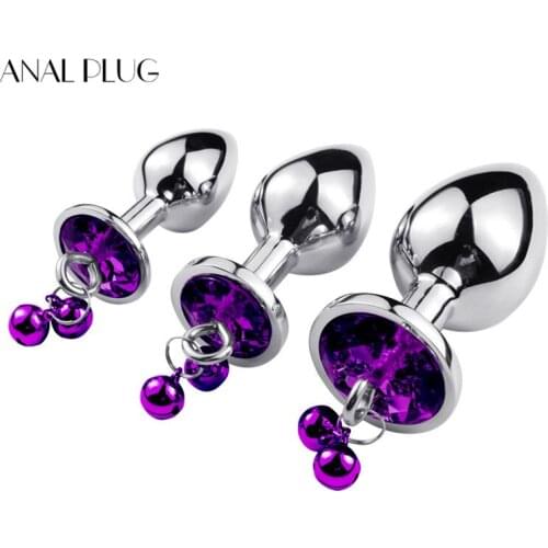 Metal Anal Plug With Small bell Smooth Touch Butt Plug No Vibrator Anal Bead Anus Dilator Anal Toys for Men Women