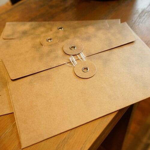 New Arrive 500pcs Simple Creative Blank Retro Bundled Kraft Paper Thickened Postcard Receiving Envelope Bag File Folder