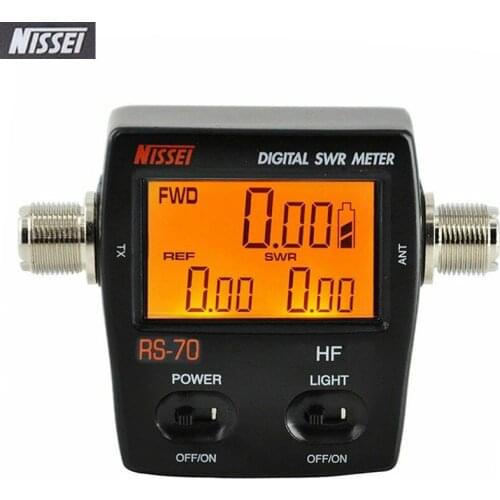 Original NISSEI RS-70 SWR Power Meter Counter 1.6-60MHz 200W M Type Connector RS70 Digital Watt Meter for Two Way Walkie Talkie