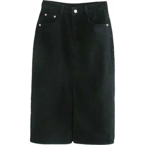 Cross-border 2020 Autumn New Womens European and American Style High Waist Long Denim Split Skirt DLZK678