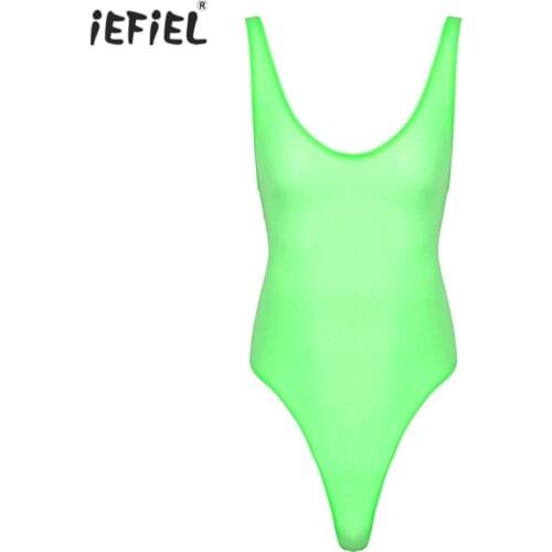 Gay Men Sexy Lingerie One-piece Mankini Bodysuit Catsuit 9 Color Sleeveless High Cut Ultra-thin Thong Leotard Bodysuit Nightwear