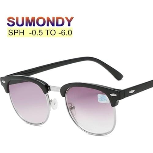 SUMONDY Dioptre -0.5 to -6.0 Finished Myopia Sunglasses Men Women Brand Prescription Spectacles For Shortsighted UF45