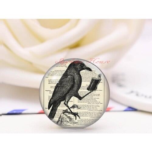 Handmade Round Bird photo glass Cabochons, Jewelry Finding Cameo Pendant Settings, (F7455-972487)