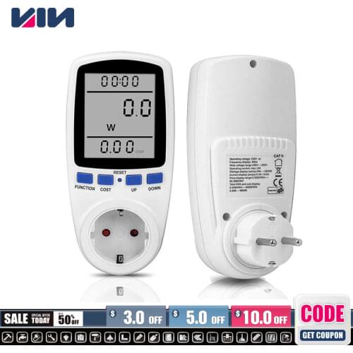 LAMEZIA 220v AC EU Intelligent Power Meter Digital Display Wattmeter Electricity Consumption Measuring Socket Analyzer