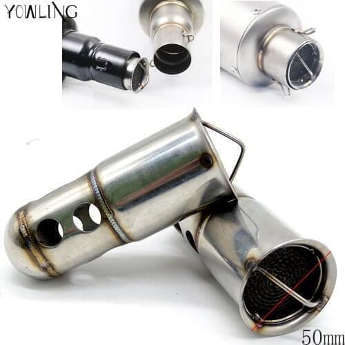 Universal 51MM Front Mid End Catalyst DB Killer for Motorcycle Exhaust Muffler Silencer Noise Sound Eliminator