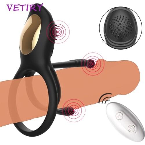 Penis Vibrator for Men Cock Ring Prostate Massage Male Delay Ejaculation Couple Clitoris Anal Dual Stimulation Sex Toys for Men