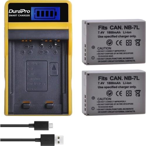 DuraPro 1800mAh NB-7L NB7L NB 7L Li-ion Battery Charger Set Optional For Canon PowerShot G10 G11 G12 SX30 SX30IS Digital Cameras