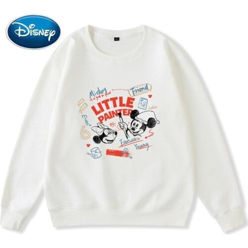Disney Fashion Minnie Mickey Mouse Letter Cartoon Print Long Sleeve Unisex Women Couples Sweatshirt O-Neck Tops 9 Colors Female