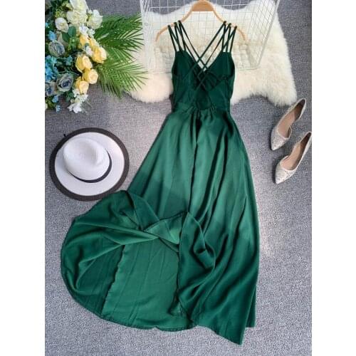 2018 Summer Hollow Out backless Loose Long Dress Women sleeveless Beach Dresses Vestidos