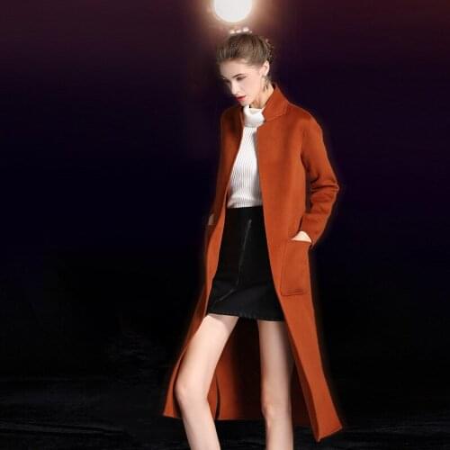 Womens winter overcoats camel Double-sided wool cashmere outwear 2019 autumn plus size ladies fashion long free ship