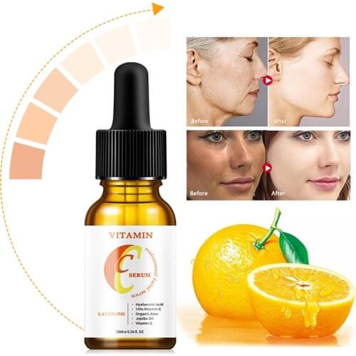 10ml Vitamin C Serum Liquid Freckle Removal Acne Scar Hyaluronic Acid Anti-wrinkle Vc Face Serum Oil Fade Dark Spot Essence