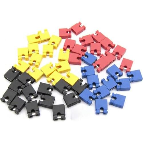 100PCS/LOT Black 2.54mm jumper cap short circuit block color black red yellow blue