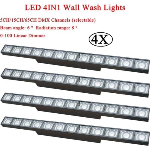 4Pcs/Lot Multi-function LED 100W 4IN1 Wash Wall Lights DMX512 Running Horse Point Control Par Light DJ Disco stage sound Party