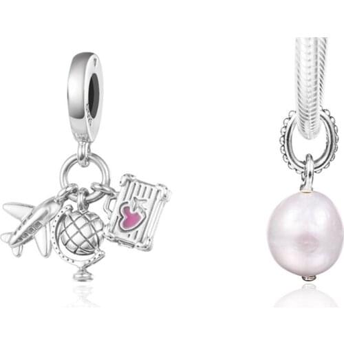 One Set New Valentines Day Sterling Silver Pendant Autumn Charm S925 Anniversary Bracelets Sparkling Beads for Jewelry Making