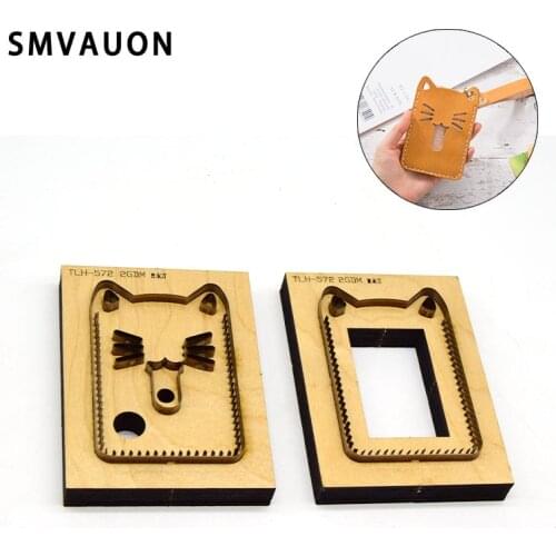 Diy Leather Card Christmas Holder Gift Bag Coin Purse Cartoon Cat Layered Dies Suitable For Die Cutting Machines SMVAUON