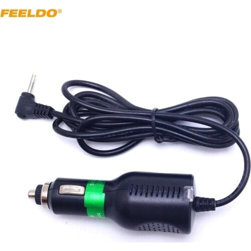 FEELDO 1PC 12-24V Automobile GPS Navigator Charger Radar Fine Head DC 2.5MM Circular Hole Car Charger Adapter#FD-5500