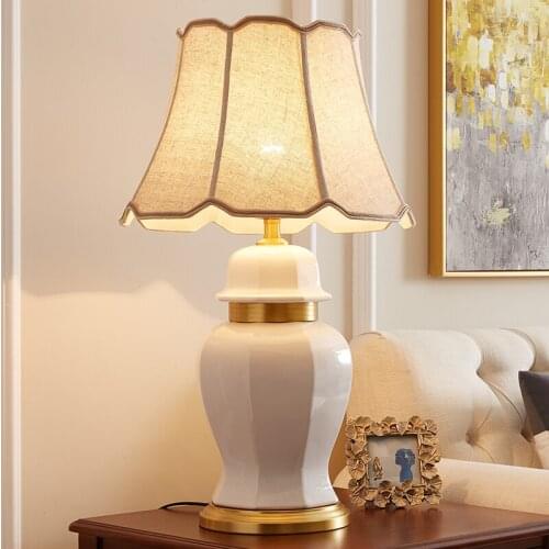 43x78cm American Style High Grade Ceramic Table Lamp For Living Room Jingdezhen Ceramic Villa Large Table Lamp Bedside Lamp